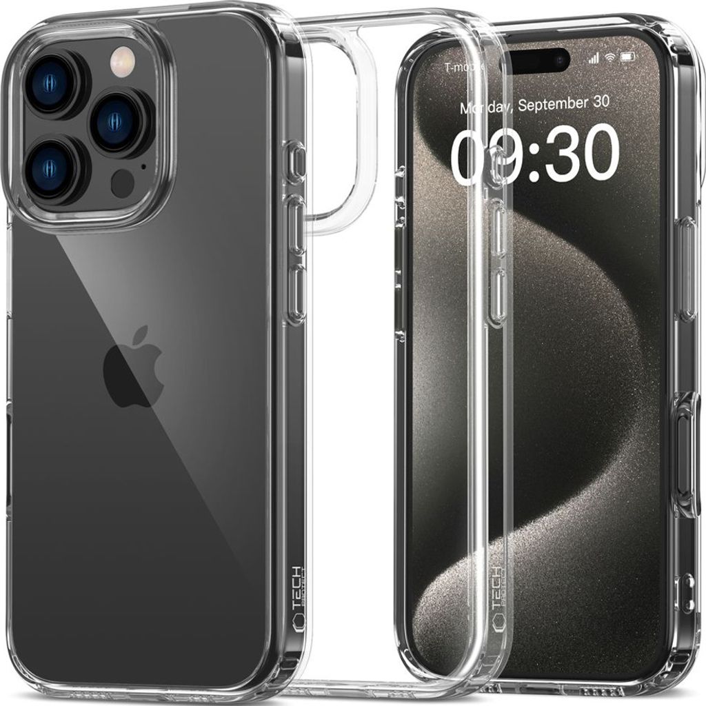TechProtect FlexAir HybridHülle Kompatibel mit iPhone 16 Pro transparent