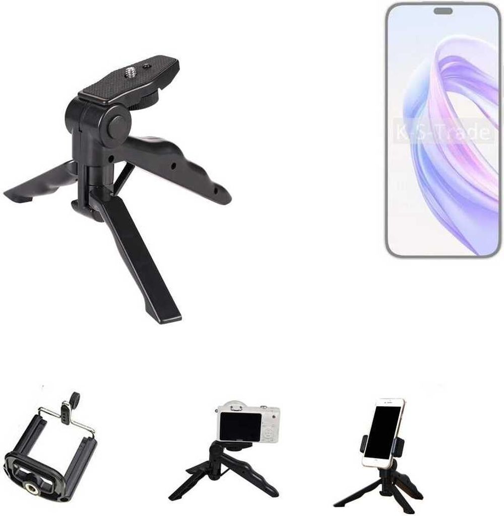 K-S-Trade Stativ Tisch-Ständer Dreibein Handy-Stativ Ständer kompatibel mit Honor X50i+ Mini-Stativ Smartphone Tripod Handy-Stativ aus Plastik