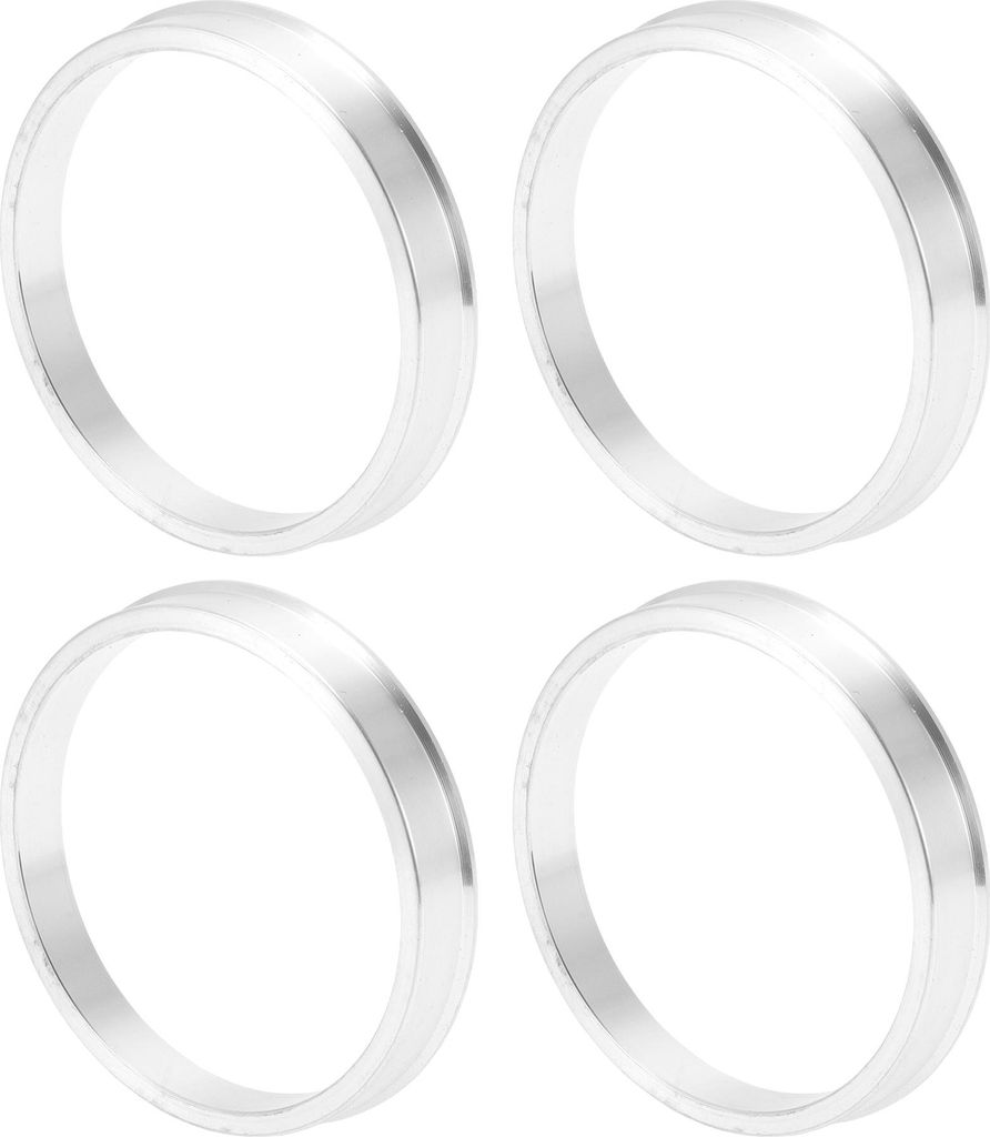 Autofelgen-Naben-Zentrierringe OD 65,1 mm bis ID 58,1 mm Räderzentrumswelle Stoßdämpfende Nabenringe aus Aluminiumlegierung Silberfarben Langlebig