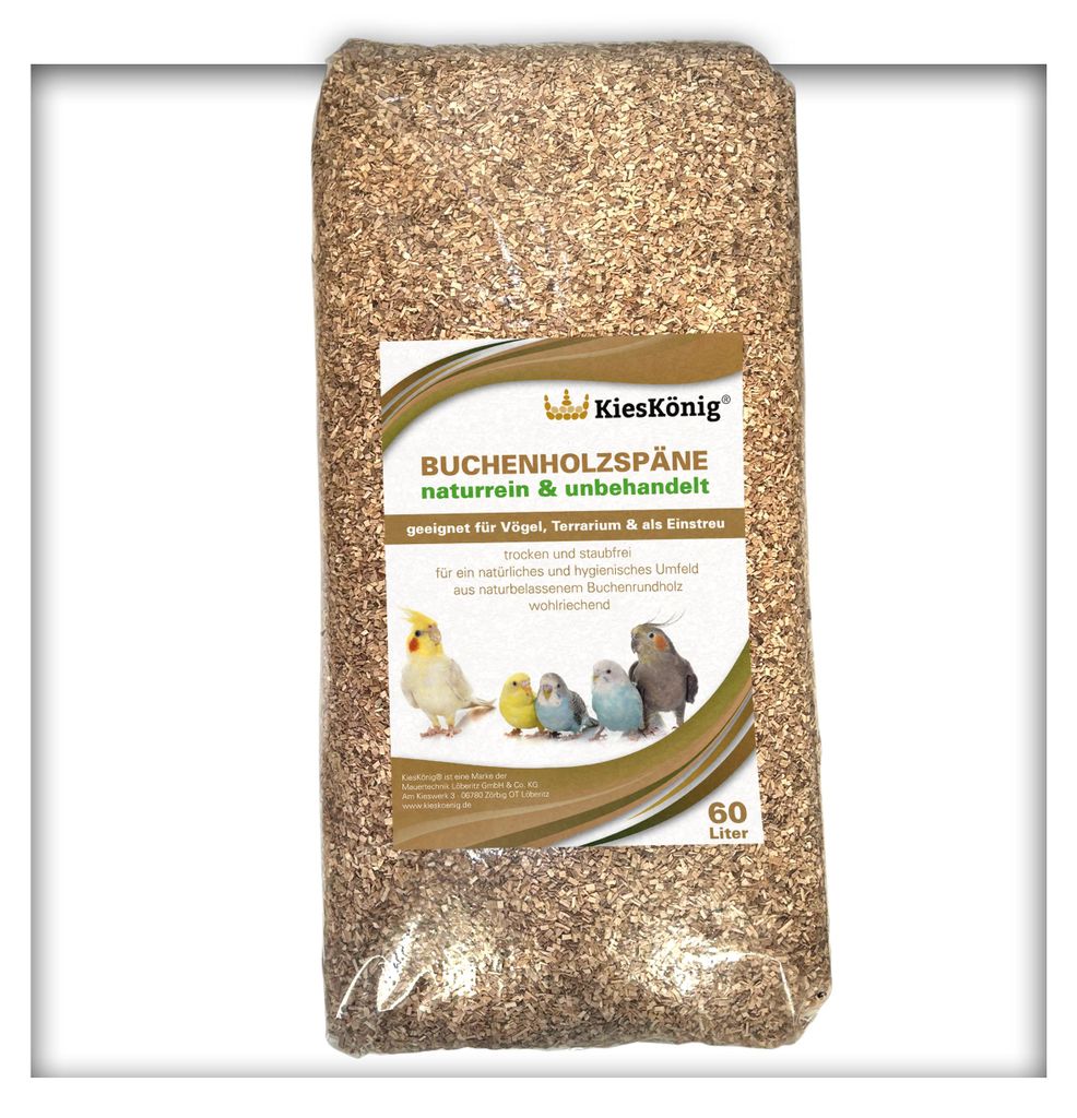 60 Liter Buchenholzgranulat Vogelsand Bodengrund Produktbild 