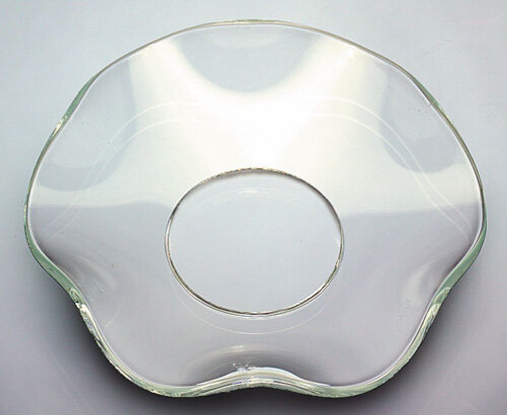 Glas-Kerzenmanschette (Tropfenfänger) "Gewellt" für Kerzen Produktbild 