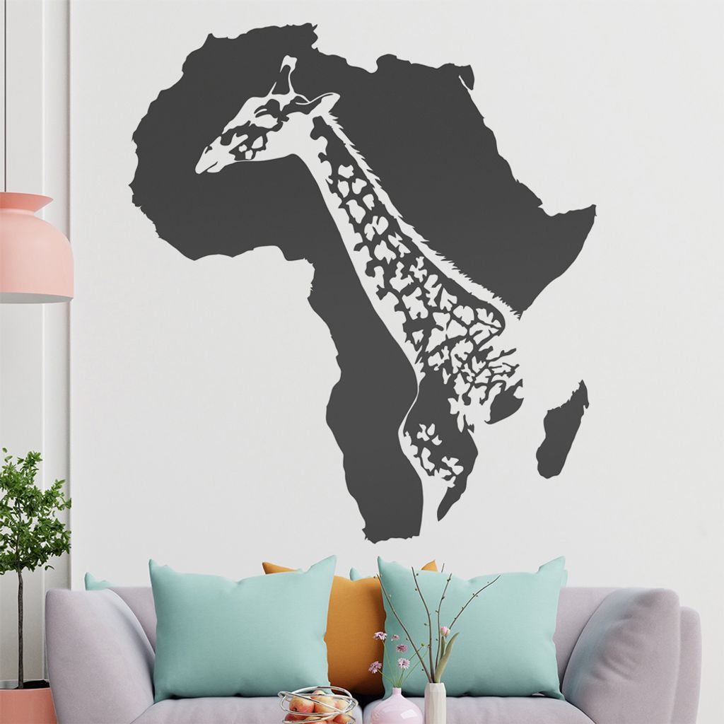 KIWISTAR Giraffe Afrika Silhouette Umriss Wandtattoo in 6 Größen - Wandaufkleber Wall Sticker - Dekoration, Küche, Wohnzimmer, Schlafzimmer, Bad...