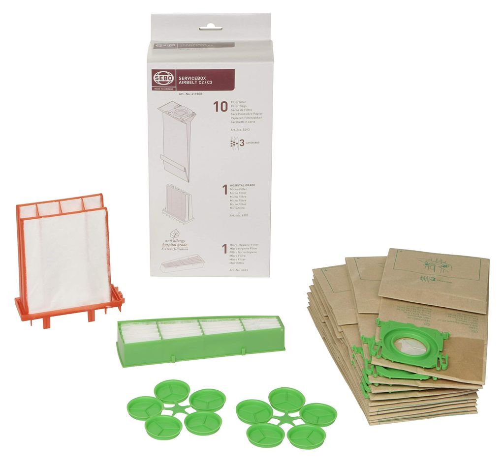 Sebo Service-Box-airbelt C2.1/C3/C3.1 Filterset, Papier, Produktbild 