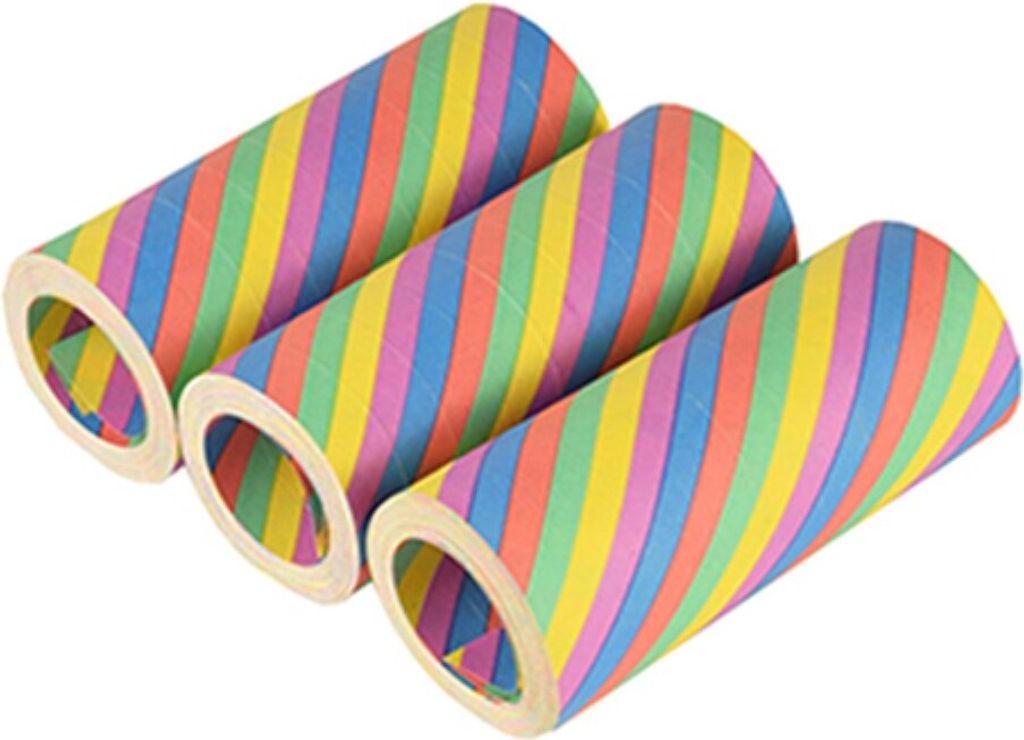 PAPSTAR Riesenluftschlangen "Rainbow" aus Papier 5 Farben 3 Rollen