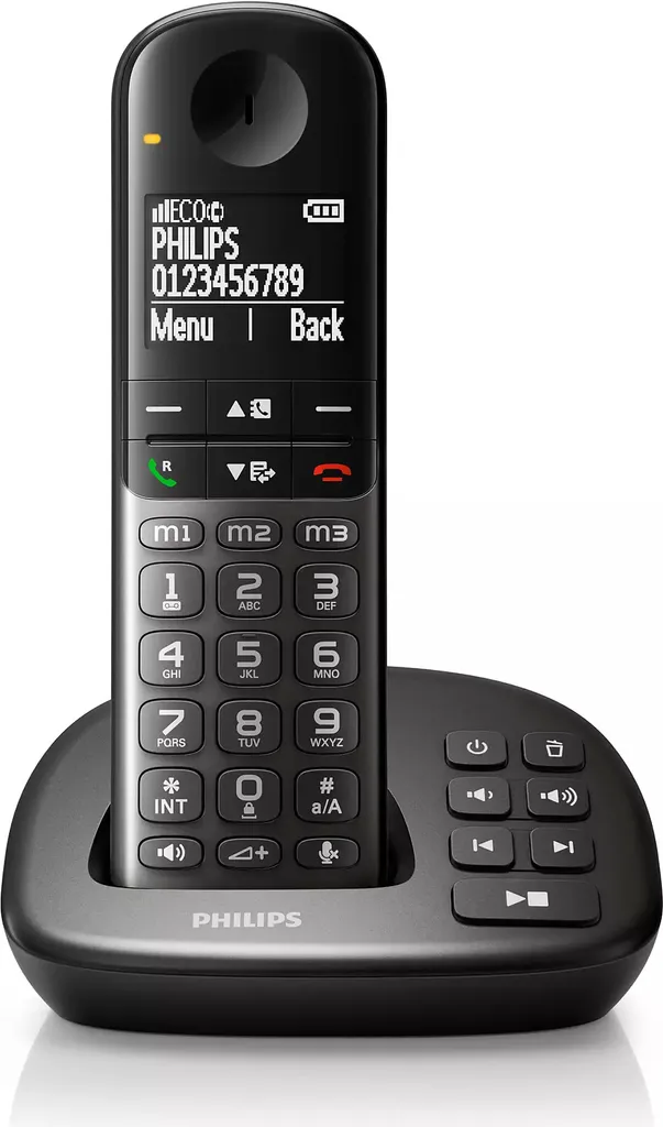 Téléphone DECT Philips XL4951DS compatible appareils auditifs noir