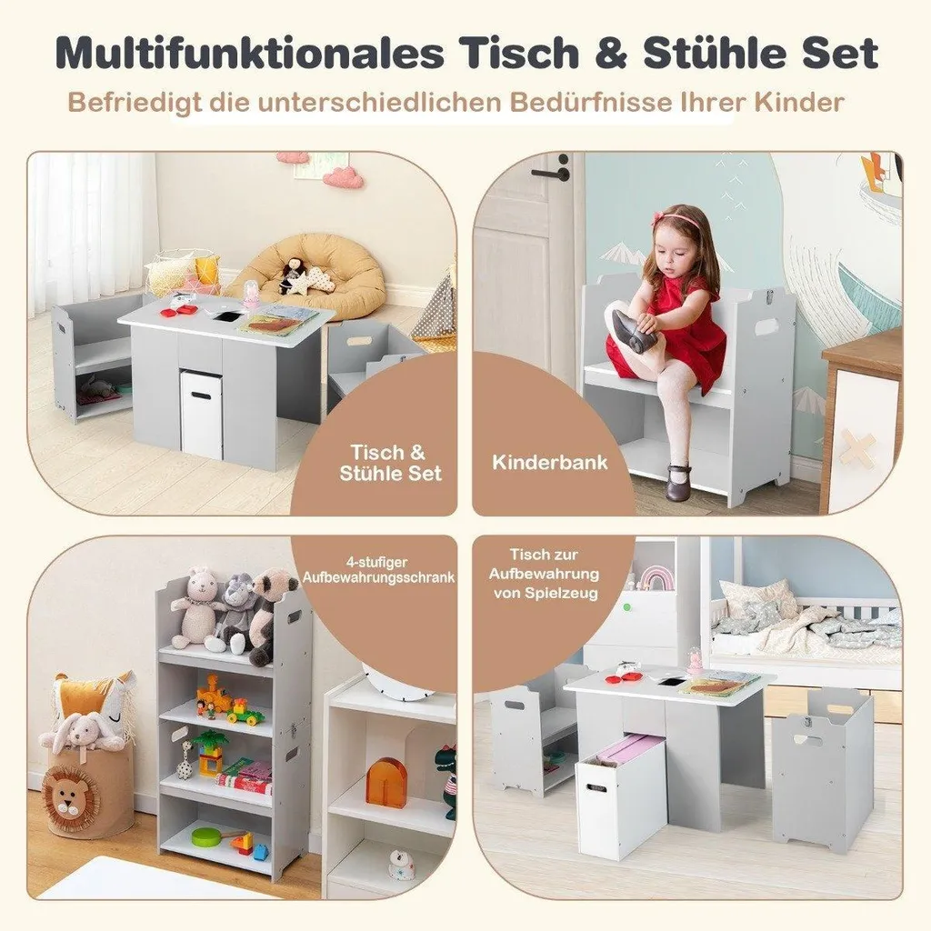 Table multi-activités 4 en 1 et chaises empilables pour chambre enfant - 5