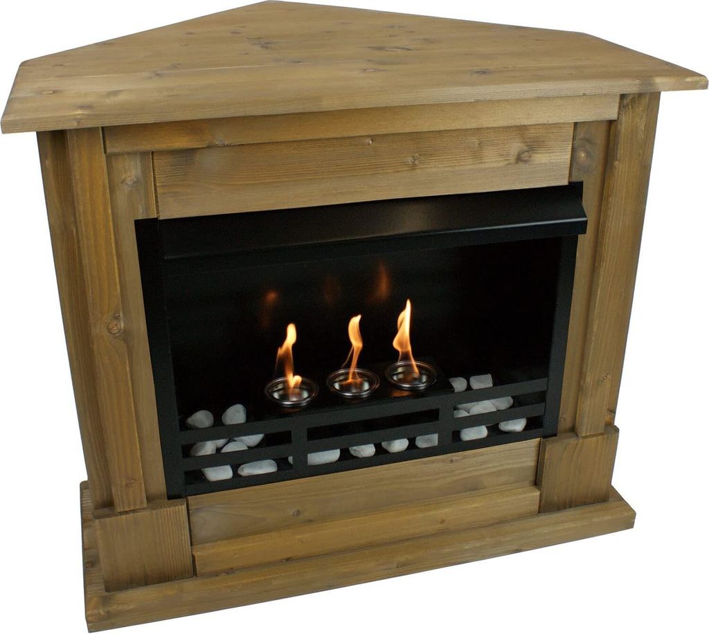 Gelkamin Ethanolkamin Kaminofen Eckkamin Rafael Premium - Eiche