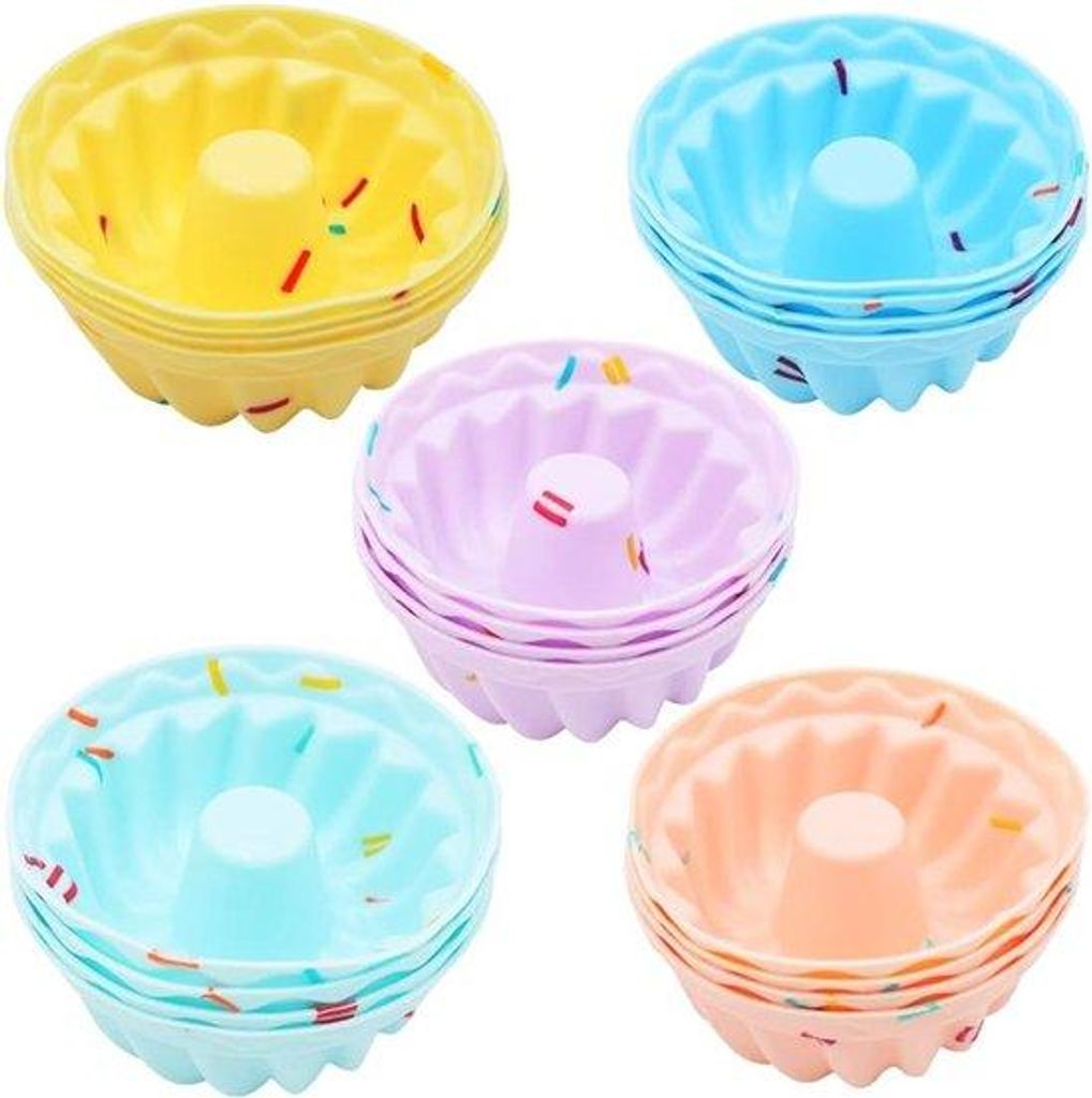 Green Glow – Set mit 20 wiederverwendbaren Silikon-Backförmchen für Kuchen, Eis und Pudding