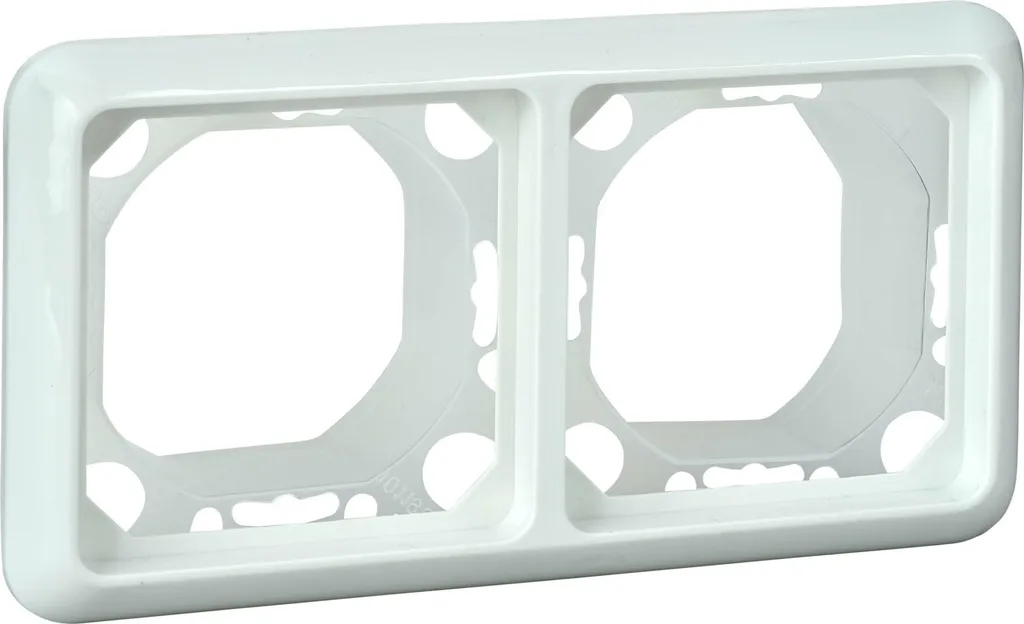 Plaque double pour prises et interrupteurs RW blanc réf 224244 design