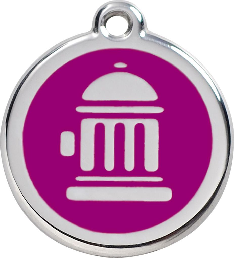 RedDingo Hundemarke mit individueller Gravur Hydrant purple, Größe: L