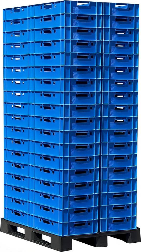 Palette E1 Kisten 60x40x15 cm Fleischkiste Lagerkiste Metzgerkiste - 72 Stück in blau
