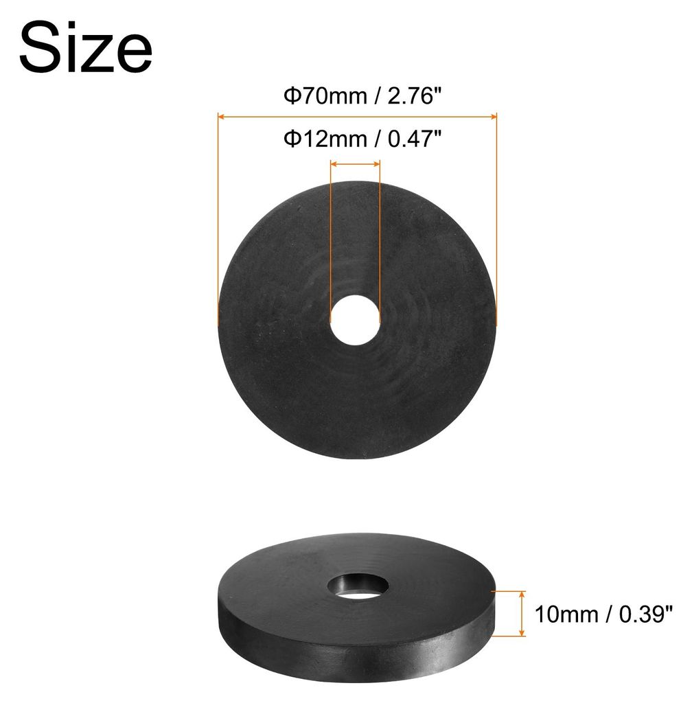 8 Stš¹ck Gummi Unterlegscheiben Gummispacer Distanzhš¹lsen 70mm OD 12mm ID 10mm H?he Runde Antivibrations Spacer Gummibuchsen Dichtungen Dicke ...