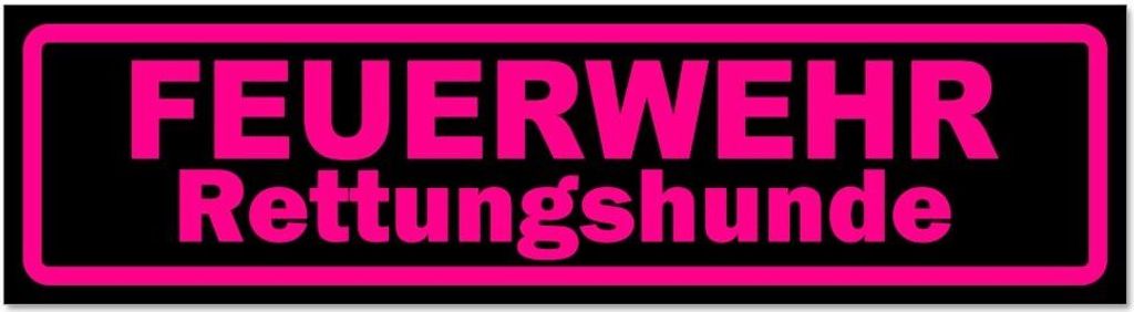 Kiwistar - Autoaufkleber - Pink - Schwarz - 45 x 12 cm - Feuerwehr Rettungshunde V2 - Hinweis Aufkleber Sticker für Auto, Kfz, Fahrrad, PKW, LKW