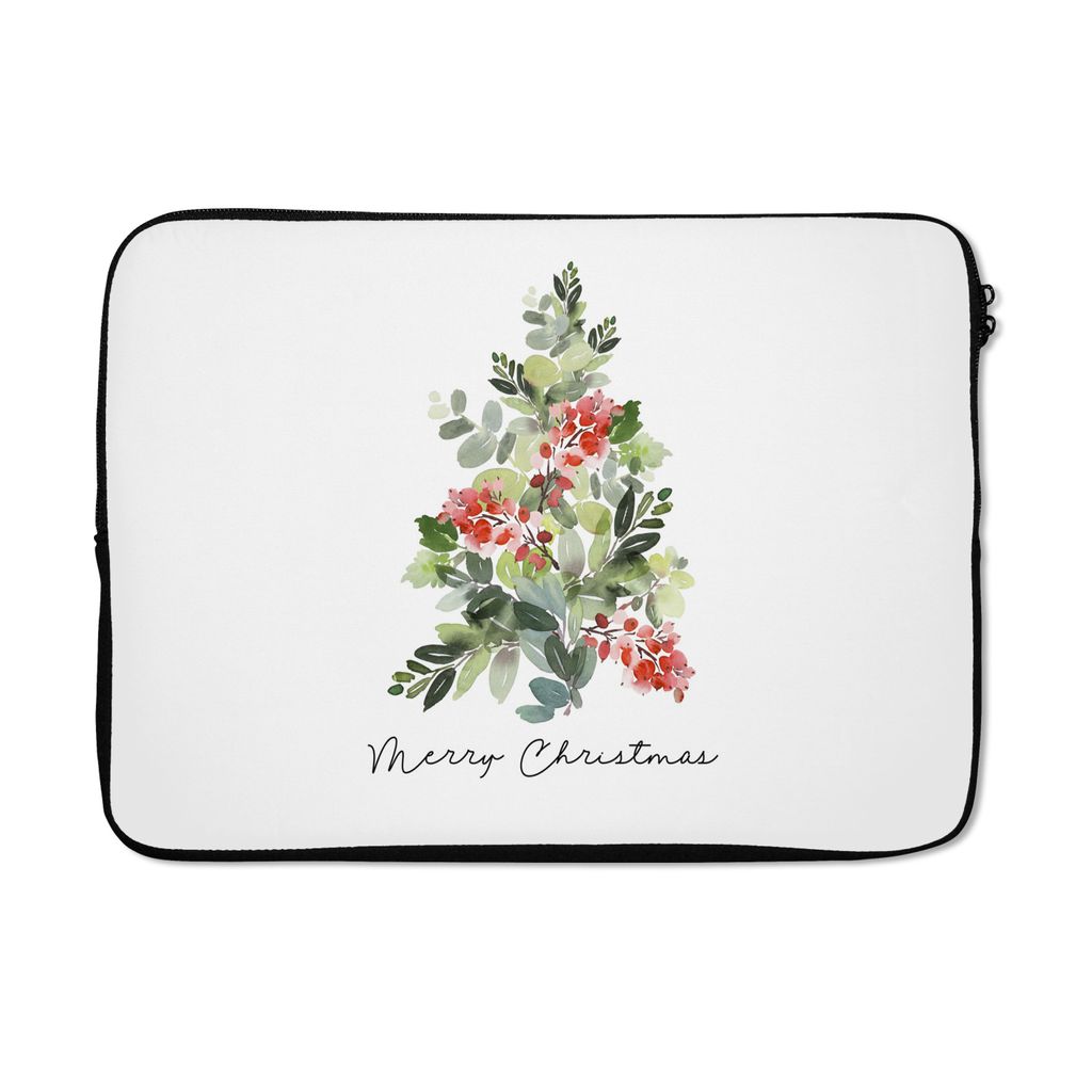 MuchoWow® Laptop Hülle 14 ZollWeihnachtsbaum - Aquarell - Produktbild 