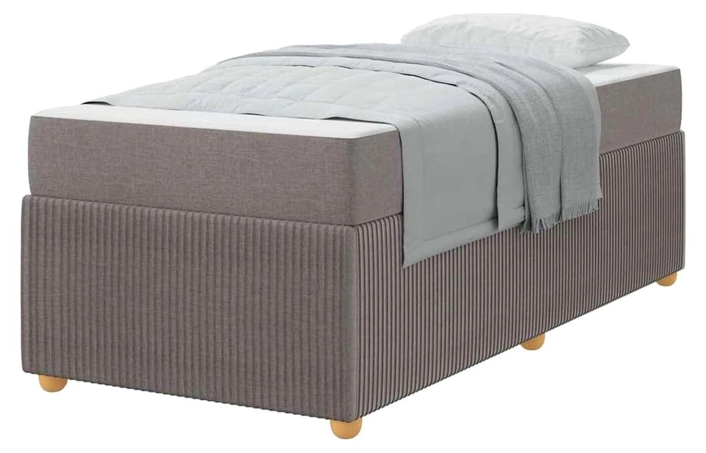 Bettgestell Taupe 90 x 200 cm Stoff, Bettgestelle für Schlafzimmer, Gästezimmer, Wohnheim, Hotel