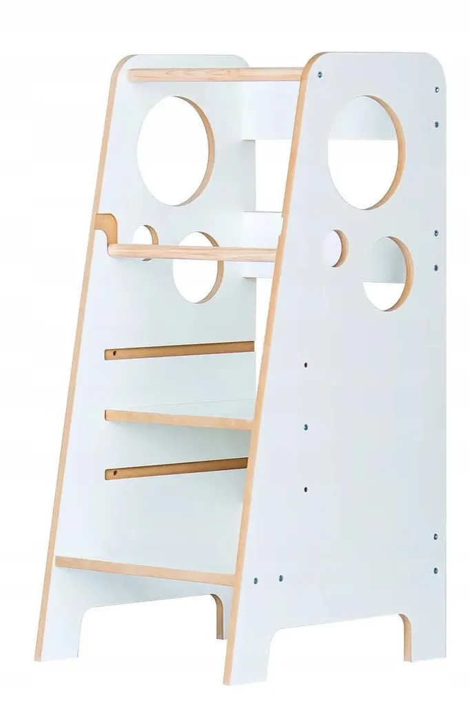 Tour d'apprentissage enfant blanche en bois pour cuisine Montessori DIY
