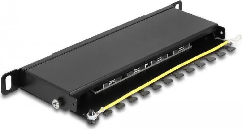 Mini Panneau Brassage 8 Ports CAT 6a Noir 0.5U Montage Rack 10 Pouces
