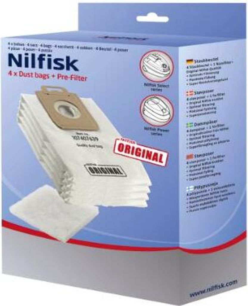 Nilfisk SELECT Staubsäcke 4 Stk., Ersatzteil für Produktbild 