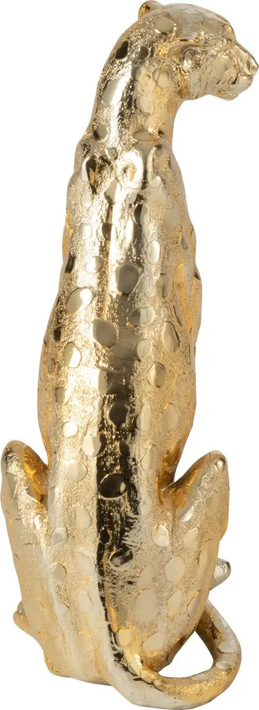 Léopard Debout en Résine Dorée J-Line Small - Objet Déco Haute Qualité - 2