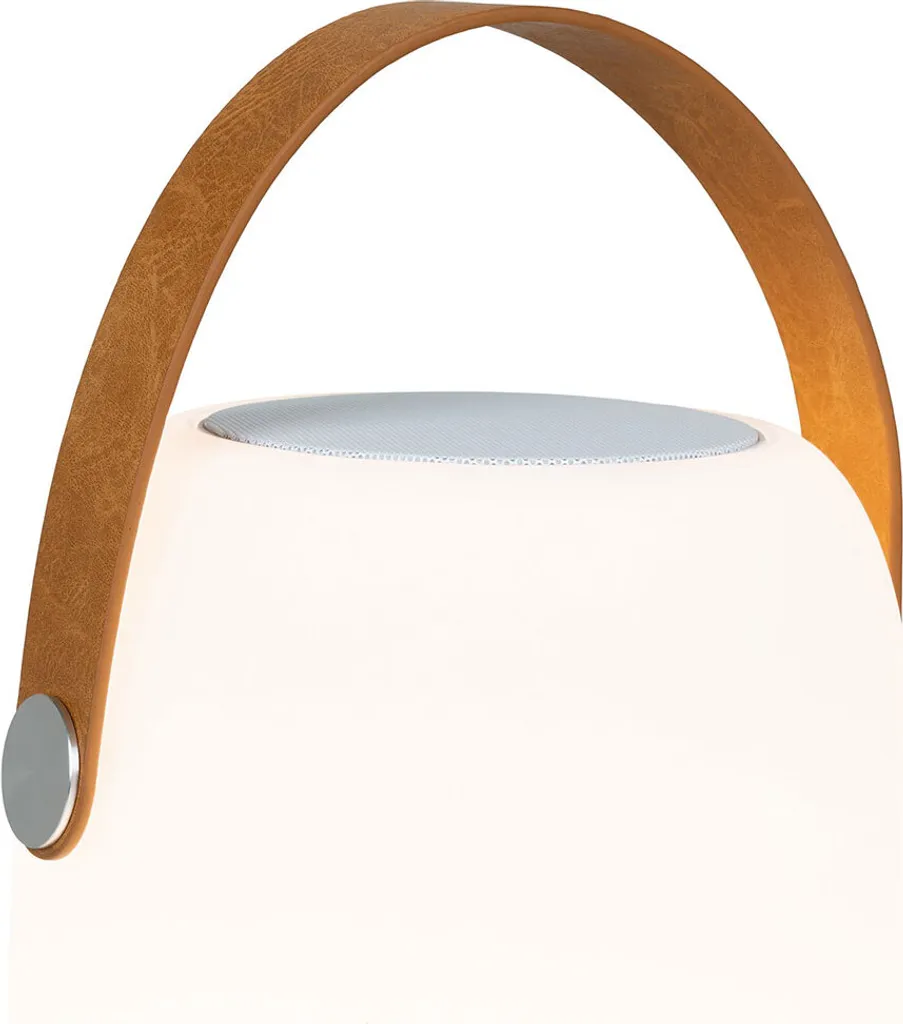 Lanterne de jardin LED rechargeable Cardiff blanche et haut-parleur - 4