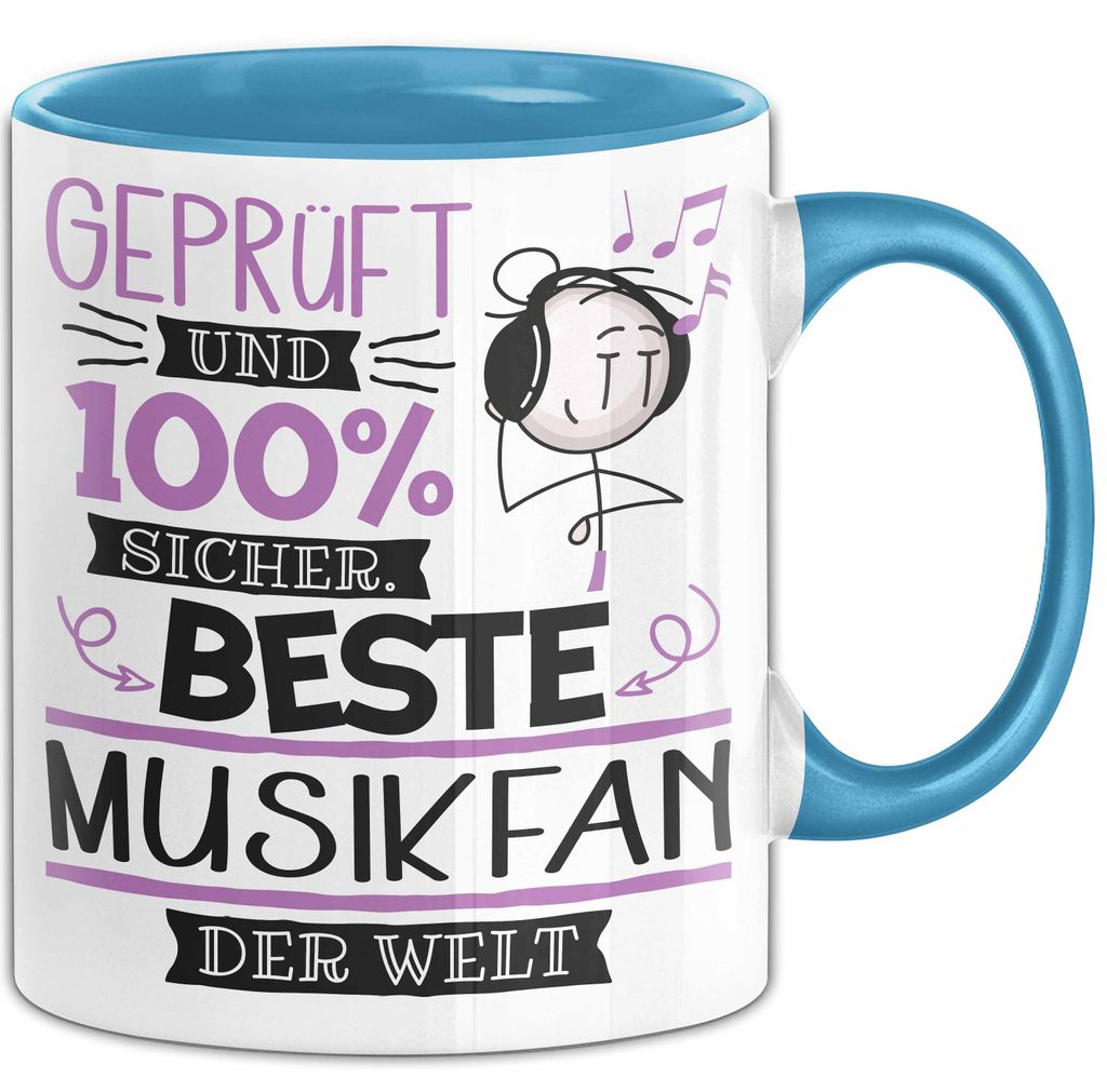 Beste Musikfan Der Welt Tasse Geschenk für Eine Musikfan Und Sicher Geschenkidee Geburtstag Weihnachten (Blau)