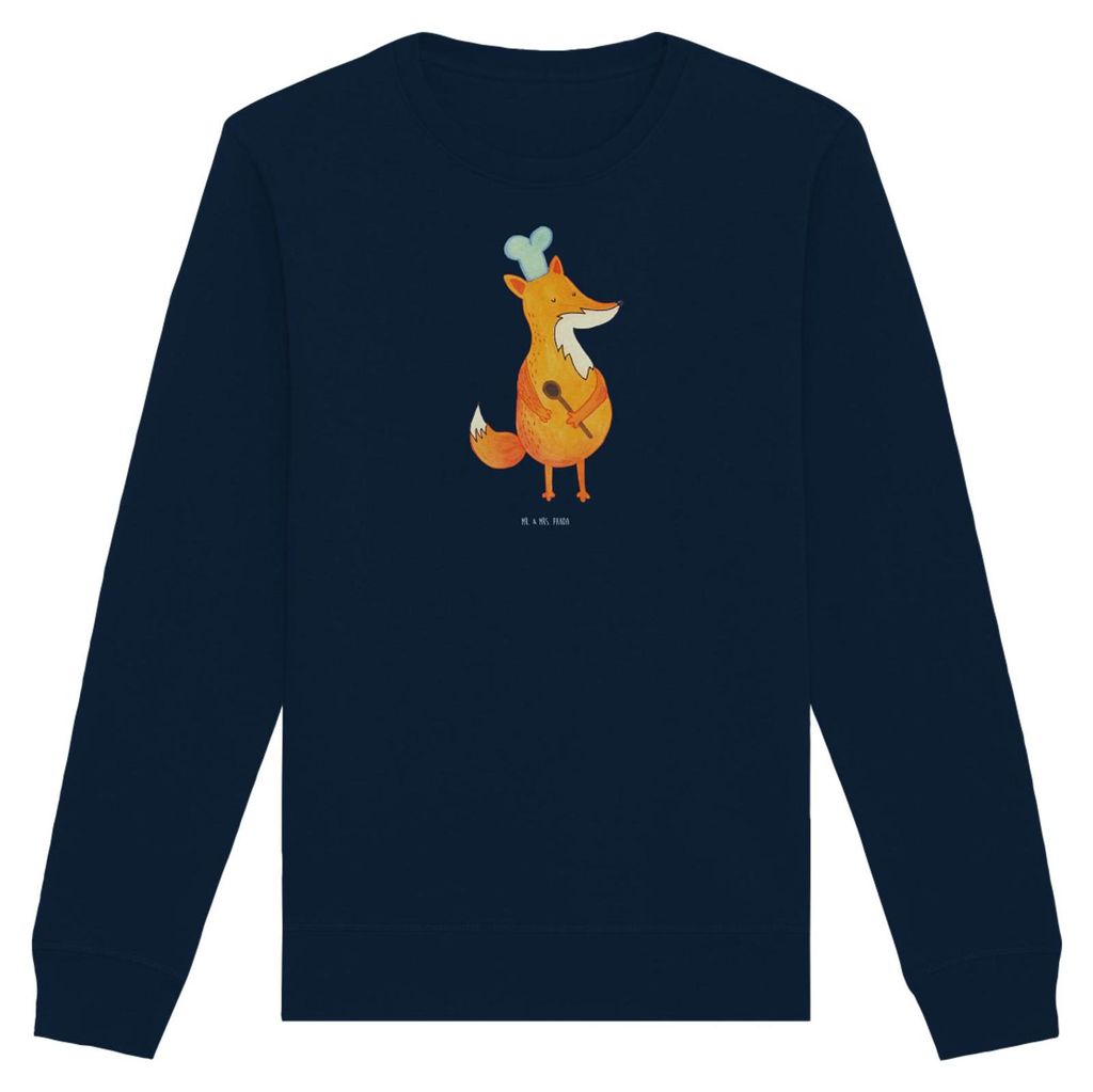 Mr. & Mrs. Panda Baumwoll Sweatshirt Fuchs Koch Größe XS - French Navy - Geschenk, Hungrig, Bäcker, Bio-Pullover, Spruch Lustig, Pullover, Witzi...