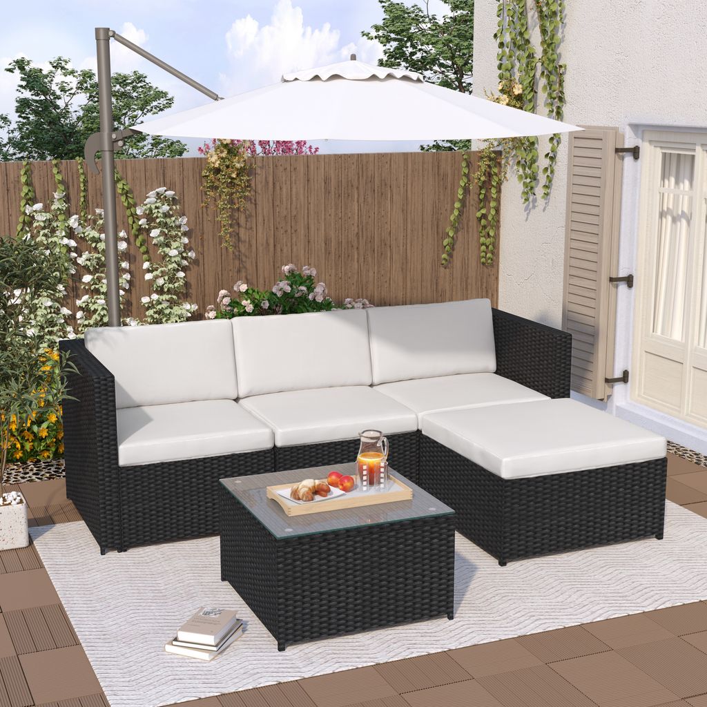 Flieks Polyrattan Gartenmöbel-Sets 2-tlg, Balkonmöbelset Produktbild 