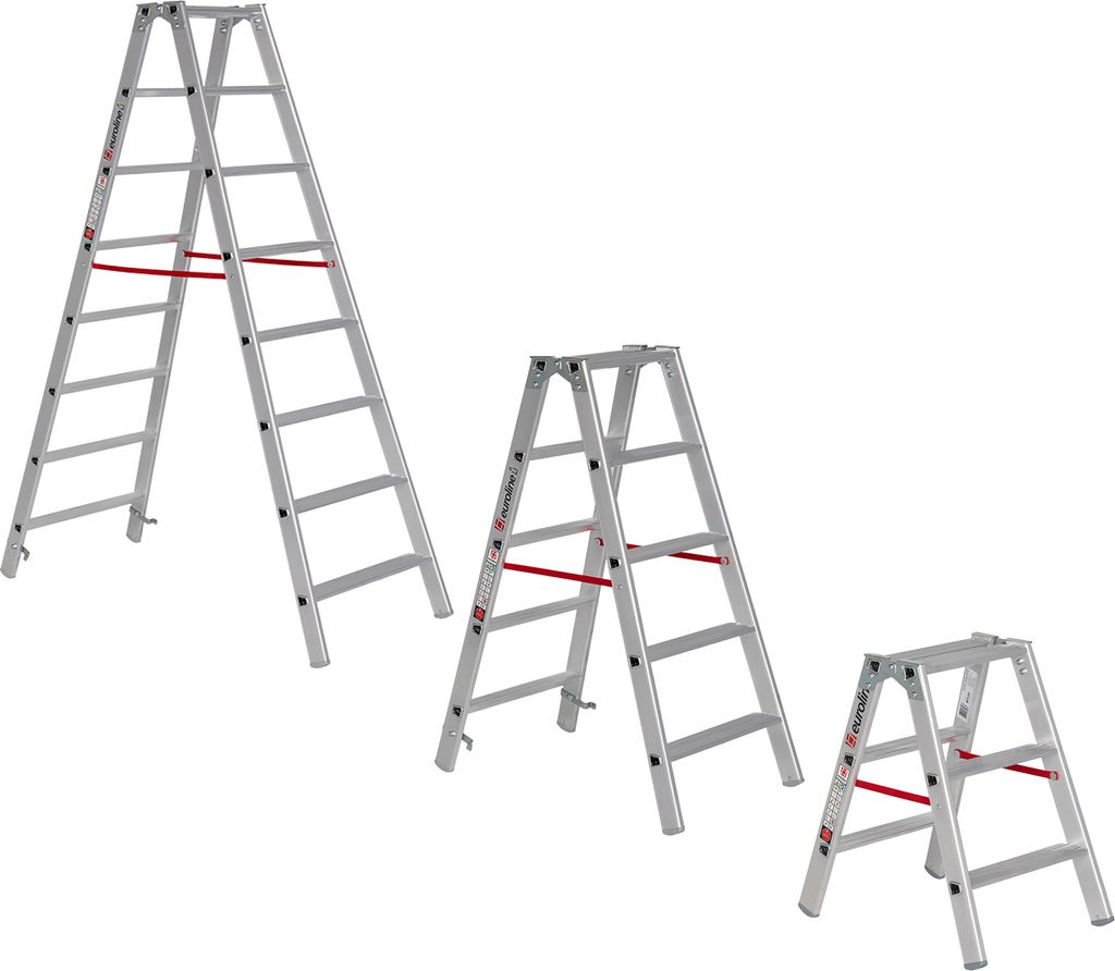 Euroline 20577 Stufenstehleiter 2x8 Stufen Produktbild 