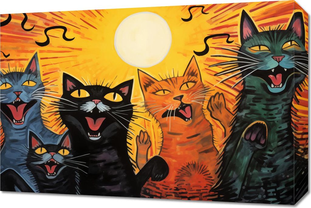 Bild 60x40cm Katzenkonzert