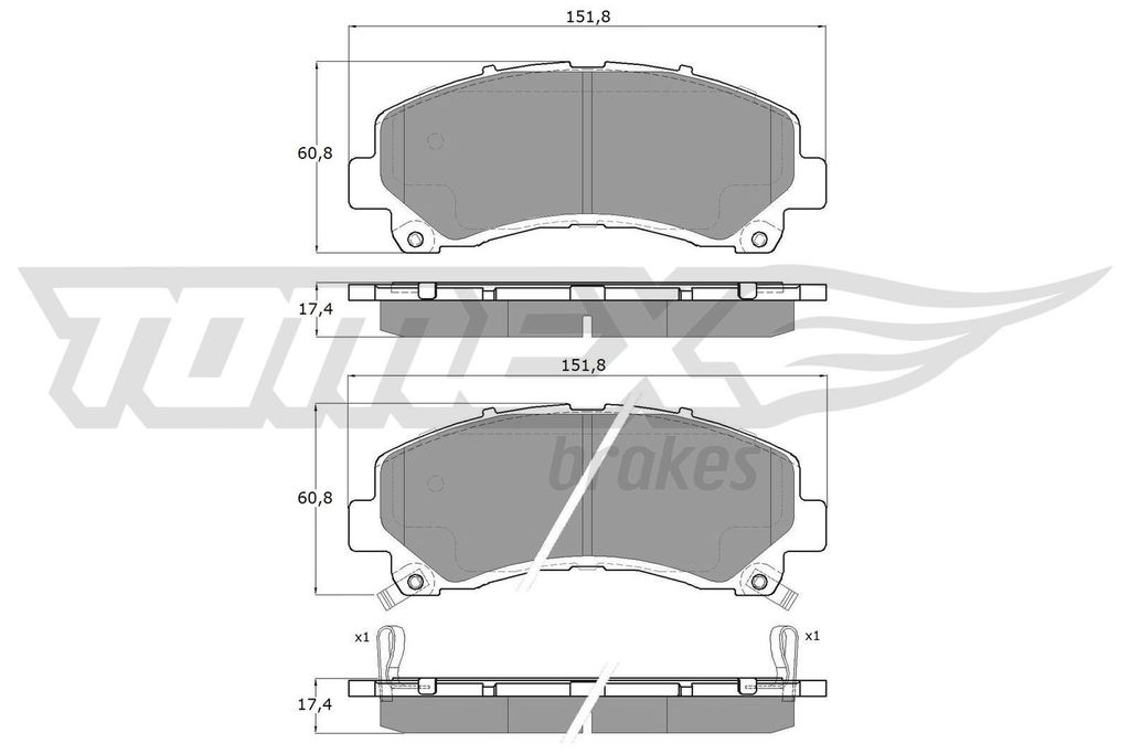 TOMEX brakes Bremsbeläge Satz Vorne Bremsklötze für CHEVROLET Trailblazer (31UX) TX 19-00