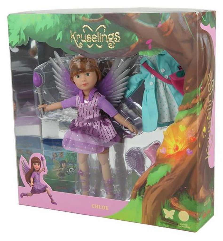 Kruselings Puppe Chloe Deluxe Set - Modepuppe mit Zubehör und Flügeln