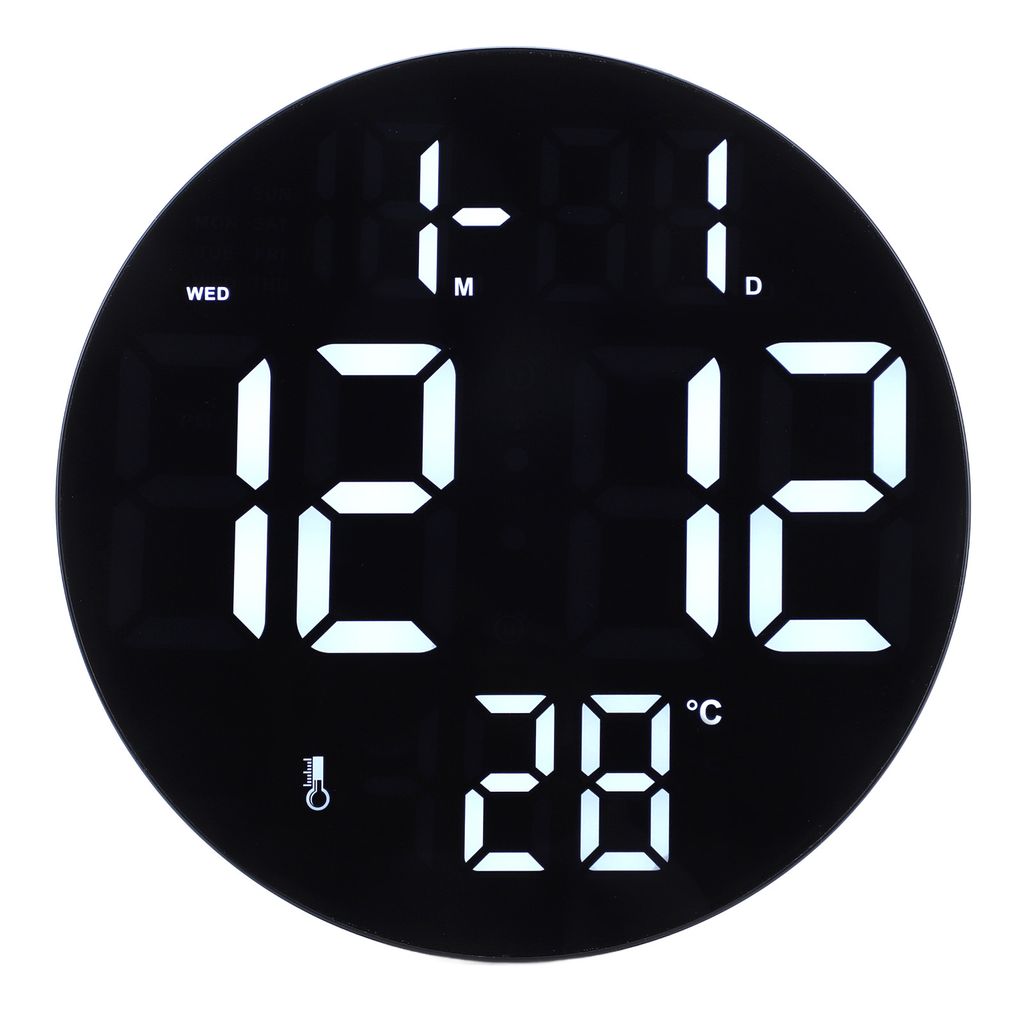 Runde digitale Wanduhr,Digitale Wanduhr,Wandmontierte Digitaluhr,LED Wanduhr,Moderne LED Digitaluhr,Badezimmeruhr