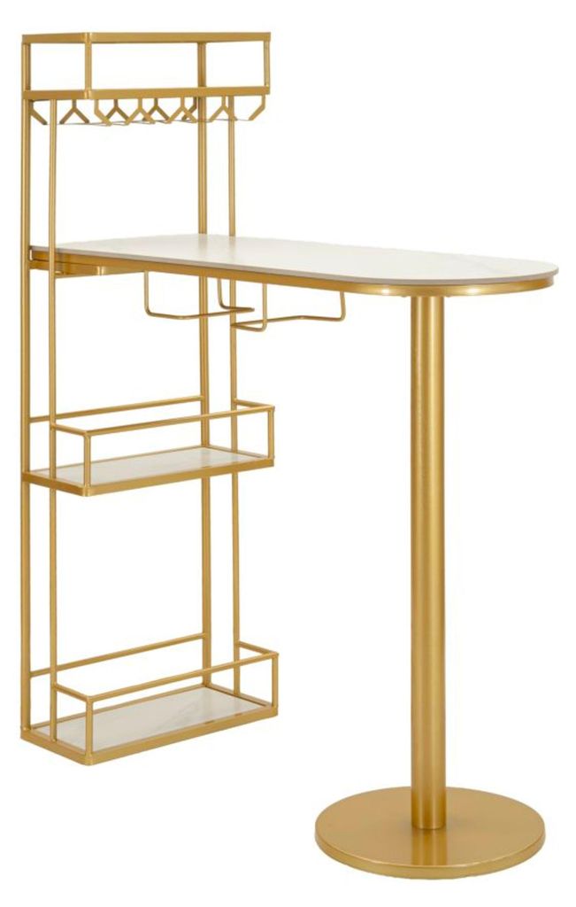 Bartheke mit Metallregalen und Kunstmarmor Luxy Produktbild 