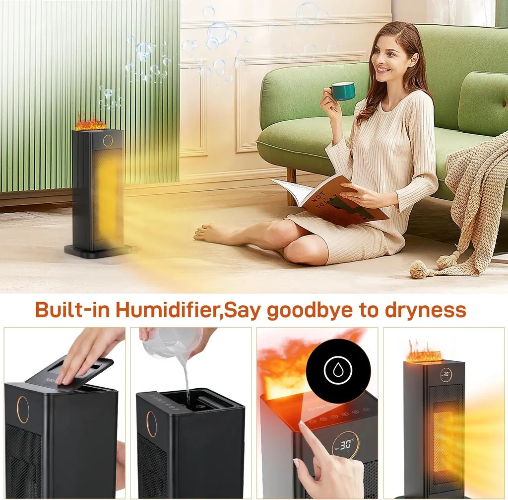 Chauffage d'appoint céramique avec humidificateur d'air et programmateur - 5
