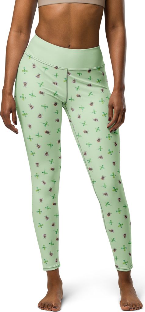 Mr. & Mrs. Panda Leggings Hummeln Kleeblatt Größe S - Grün - Geschenk, Yoga-Hose, Tights, Gute Laune, glücklich sein, Trainingshose, Hummel, Sp...