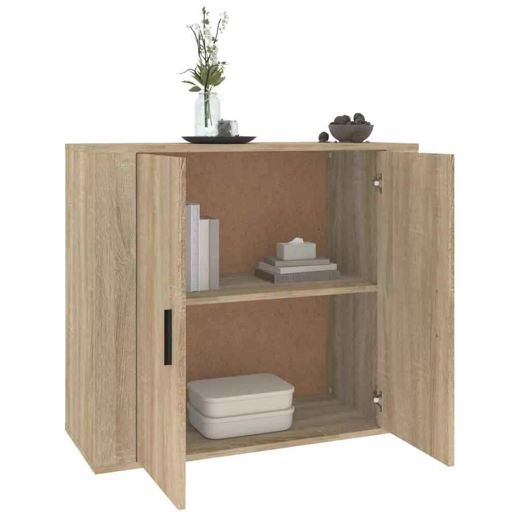 Credenza in Legno Rovere Sonoma 80 cm | Mobiletto Rustico Chic - 6
