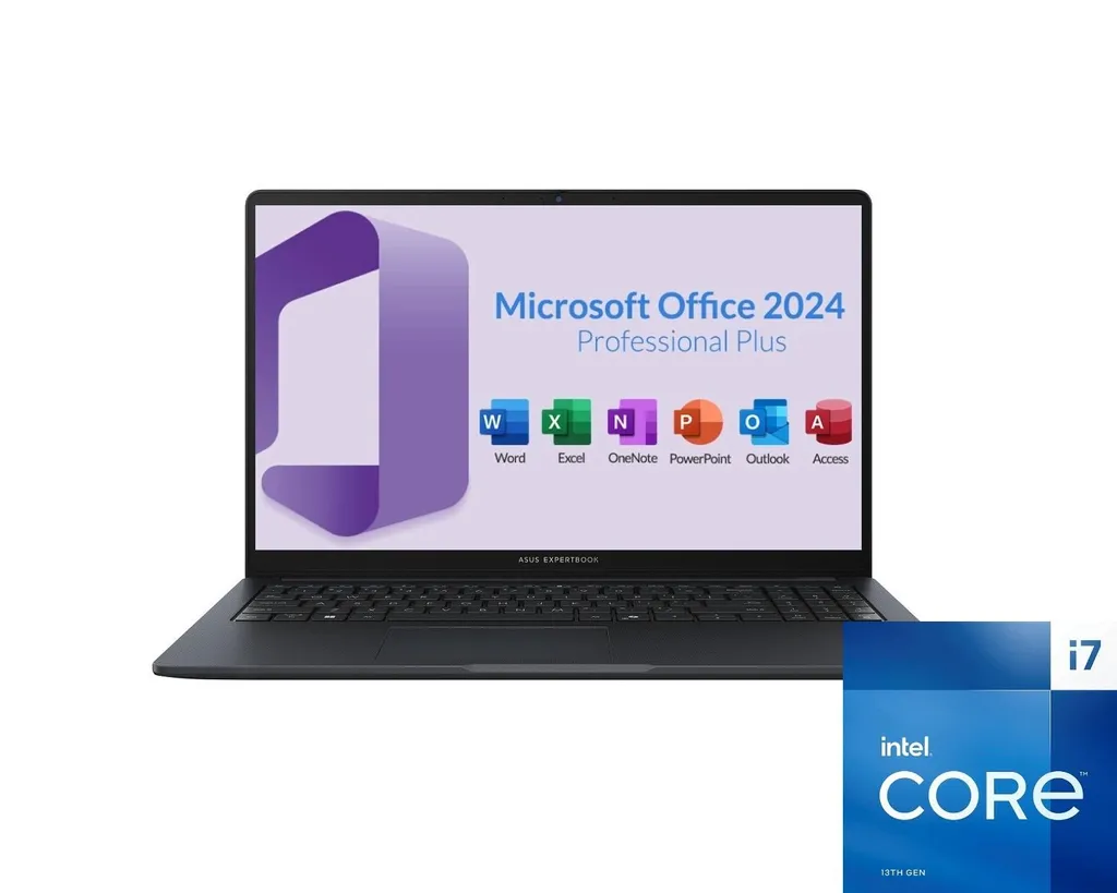 Asus ExpertBook B150 Laptop - Intel Core i7 - 15,6 Zoll Full HD - 32GB DDR5-RAM - 500GB SSD - MS Office 2024 Pro - Win 11 Pro (fertig eingerichtet)