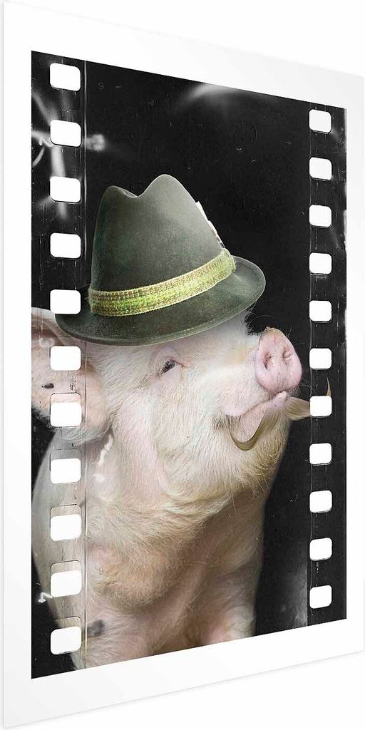 Posterpapier Poster - Pig with a Mustache 40x60 cm Für Kinder g-A-0163-ao-a