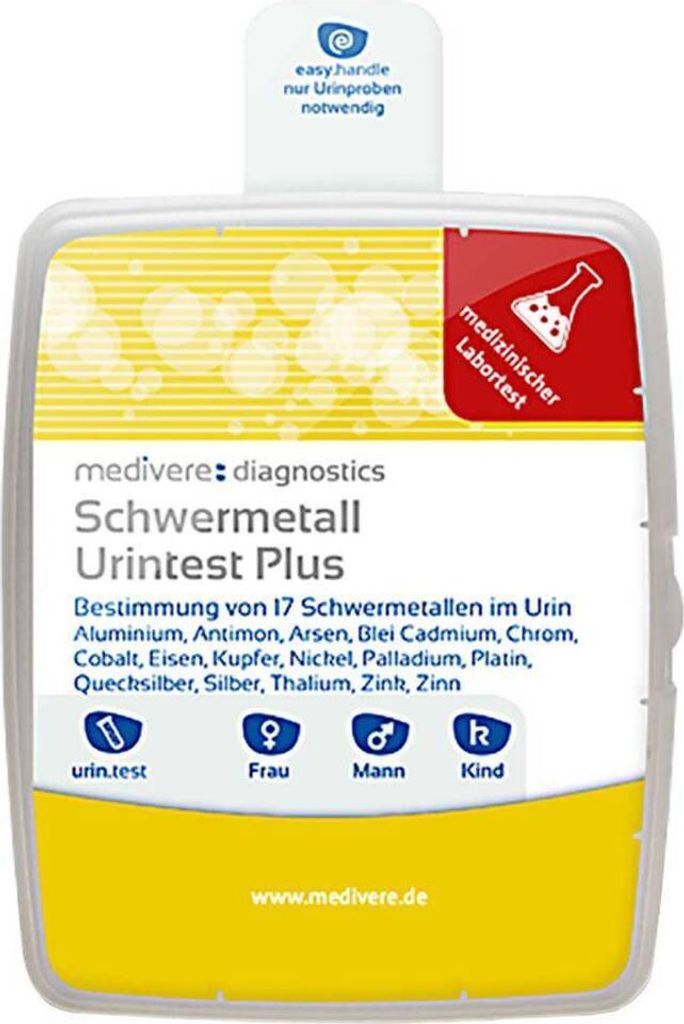 medivere diagnostics - Schwermetall Urintest Plus - Laborchemische Analyse zur Bestimmung von 17 Schwermetallen im Urin
