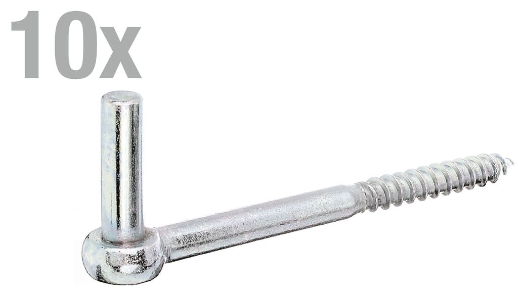 Alberts 10er Set Kloben zum Einschrauben, 165 mm Länge, mit Gewinde, galvanisch verzinkt