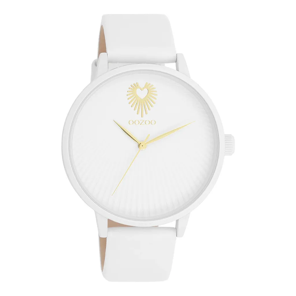Oozoo orologio da polso in pelle bianca Orologi da donna analogici al quarzo UOC11343