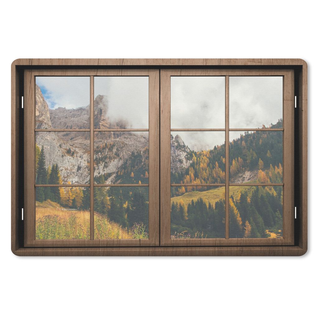 MuchoWow Schreibtischunterlage Aussicht - Berg - Baum 60x40 cm - XXL Mauspad - Großes Mauspad