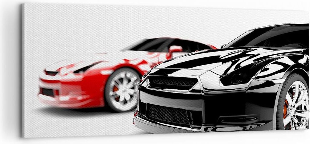 Bild auf Leinwand - Leinwandbild - Autos Sport Eleganz - 100x40cm - Wand Bild - Wanddeko - Leinwanddruck - Bilder - Kunstdruck - Wanddekoration - L...