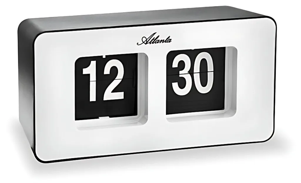 Atlanta 4464/0 Horloge murale rétro AutoFlip noire pour votre bureau