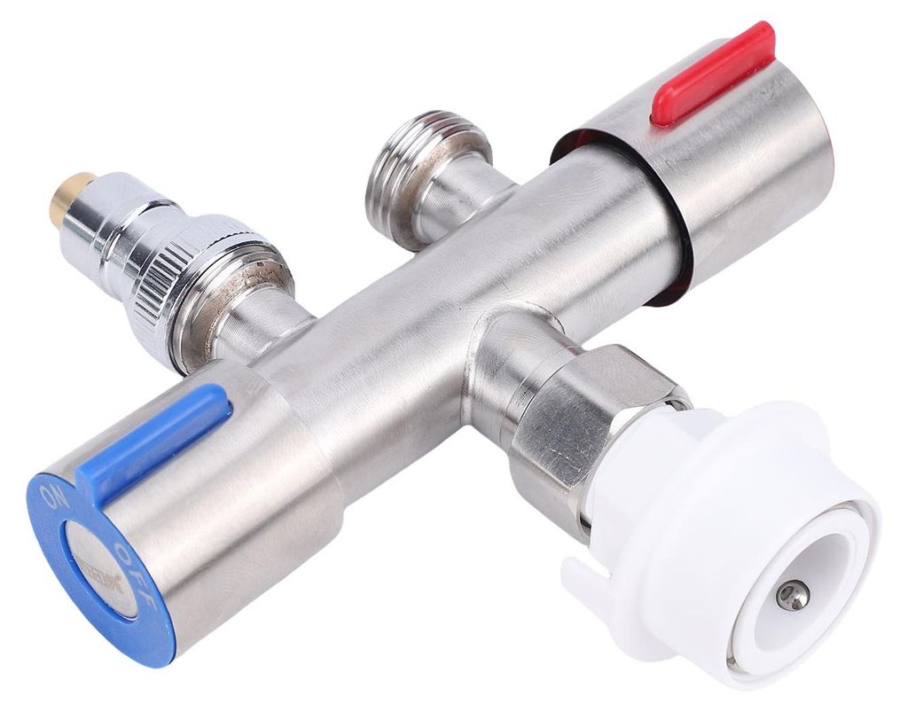 2-Wege-Schlauchverteiler G1/2 aus Edelstahl 304 – Präziser, doppelter, leckagefreier Wasserhahn-Umsteller für Waschmaschine, Küche und Garten
