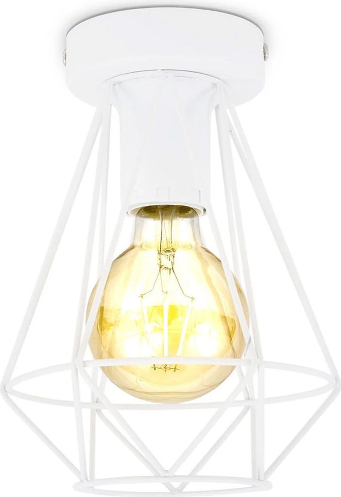 B.K.Licht Deckenleuchte Vintage Draht Weiß Ø16,5cm max. 40W Produktbild 