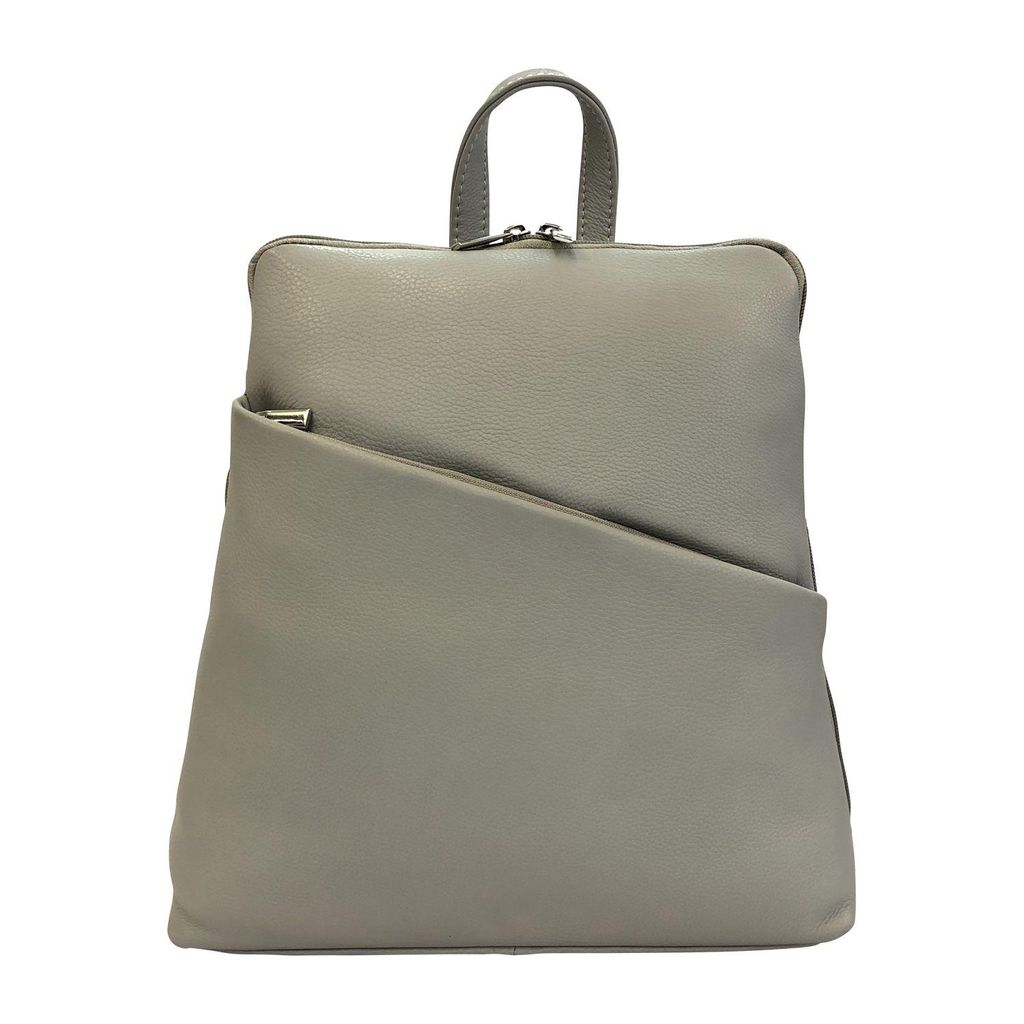 C1072 Cinino Lederrucksack Licht Grau