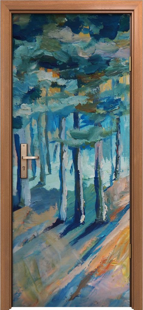 Türposter 80x200 cm Türaufkleber Türtapete Türfolie Klebefolie Malerei schönen Winterwald Sonnenlicht