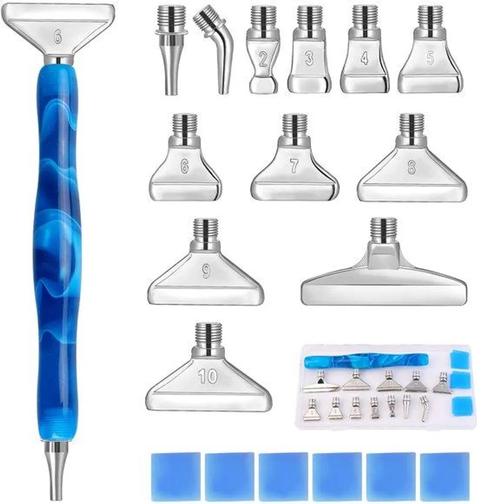 Kit de peinture au diamant C5NA79RQ2F1J avec perles de verre argent, 20pcs