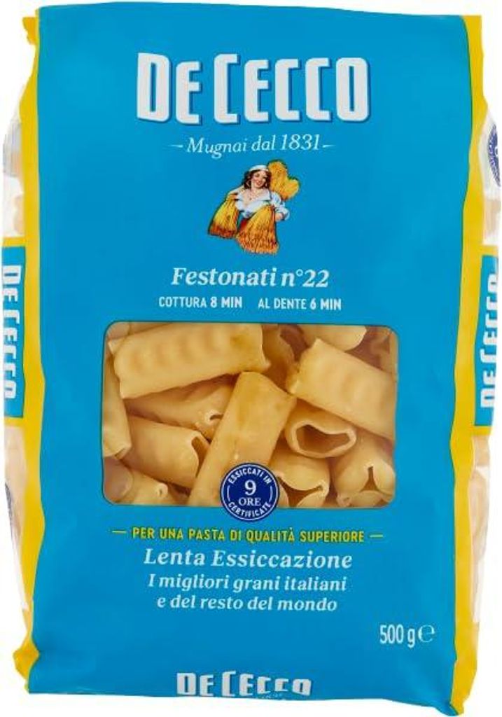 5x De Cecco Pasta 100% italienische Festonati Nr. 22 Pasta 500 g+ Italian Gourmet polpa 400g